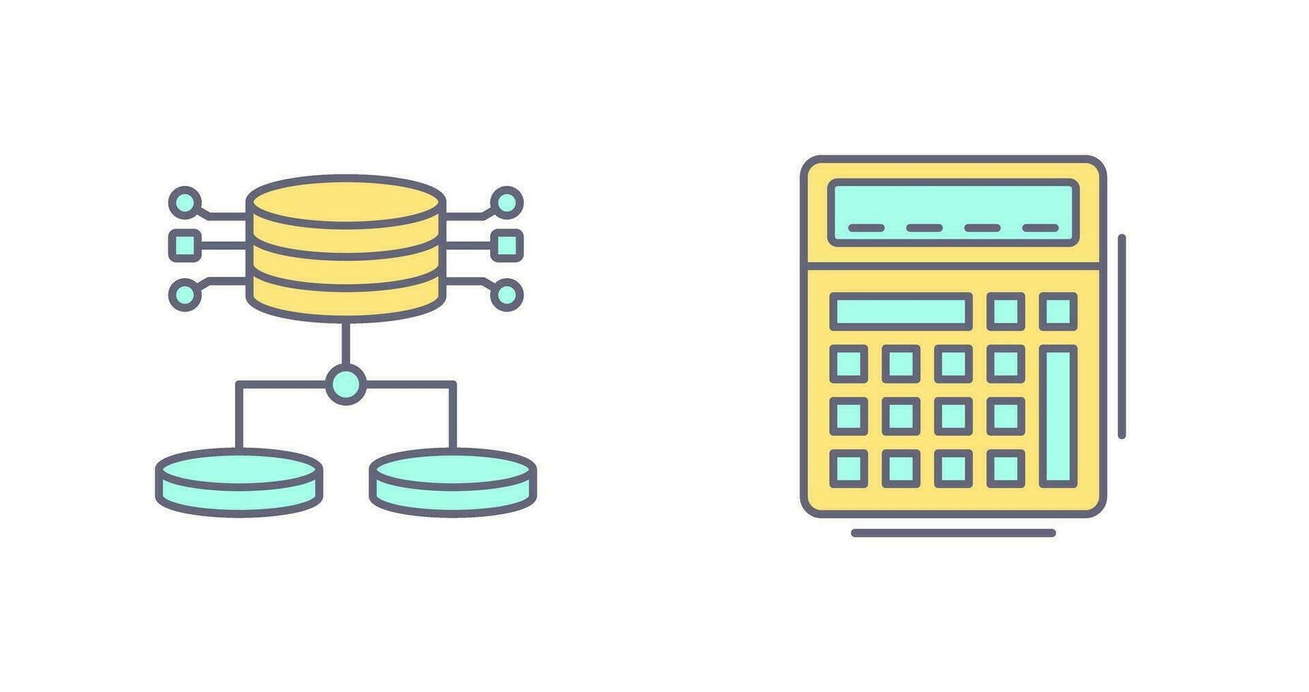 gestructureerd gegevens en rekenmachine icoon vector