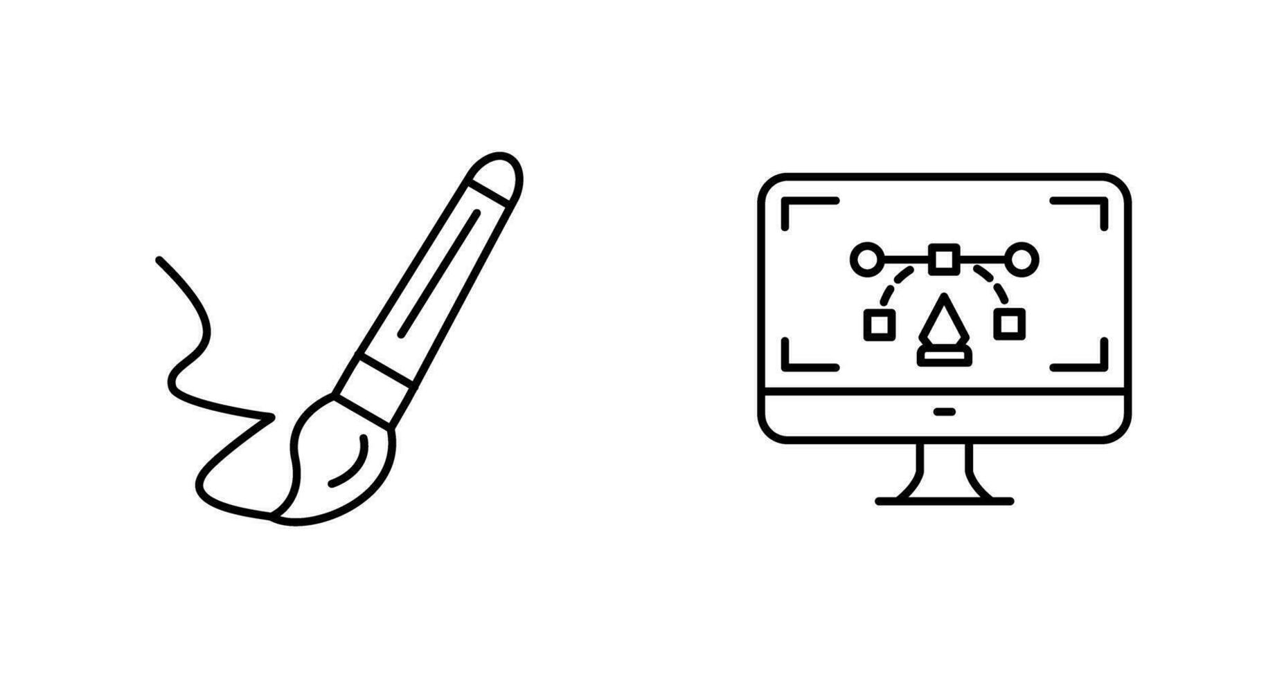 verf borstel en bureaublad icoon vector