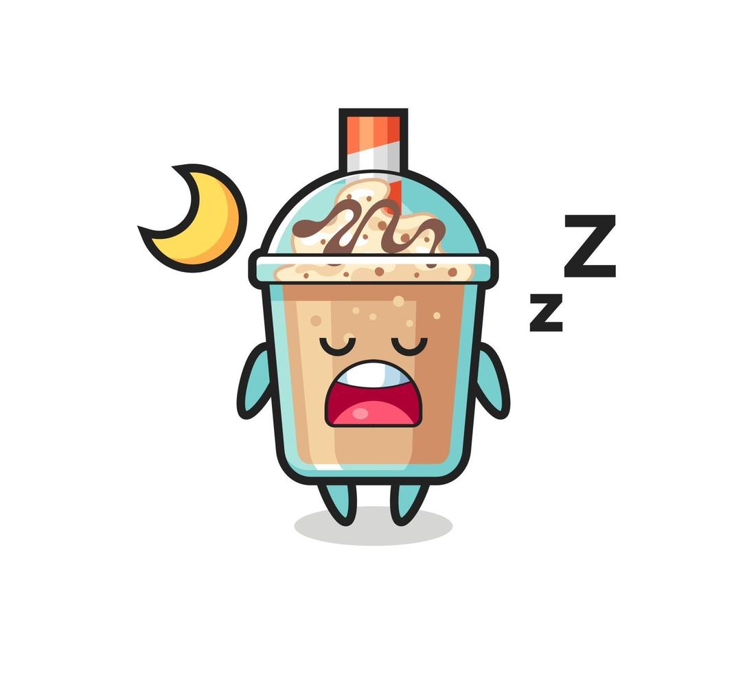 milkshake karakter illustratie 's nachts slapen vector