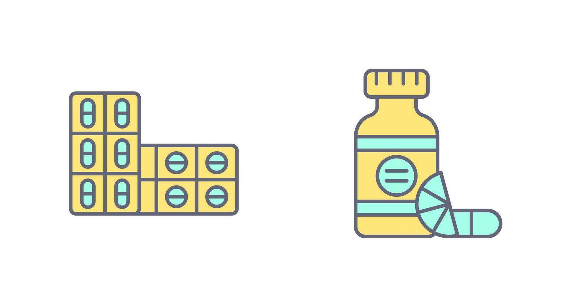 aspirine en vitamines icoon vector