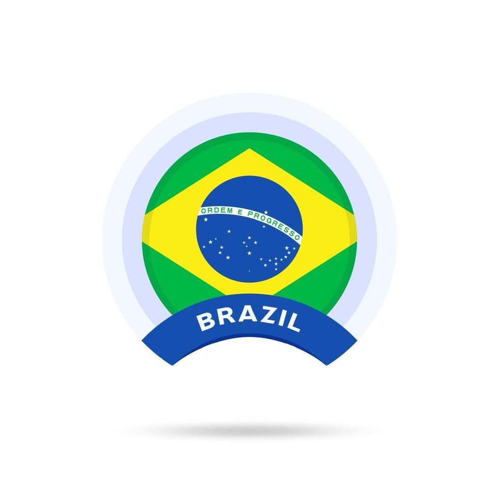 brazilië nationale vlag cirkel knoppictogram vector