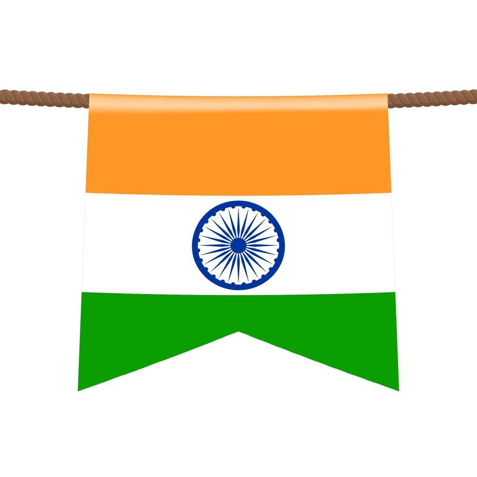 Indiase nationale vlaggen hangen aan de touwen vector