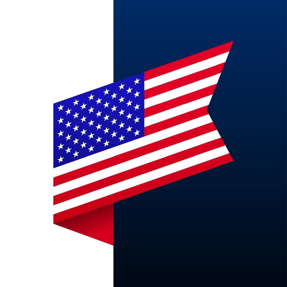 usa hoek vlagpictogram. nationaal embleem in origami vector