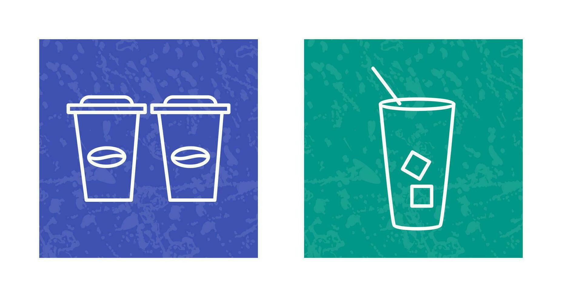 twee koffie en bevroren koffie icoon vector