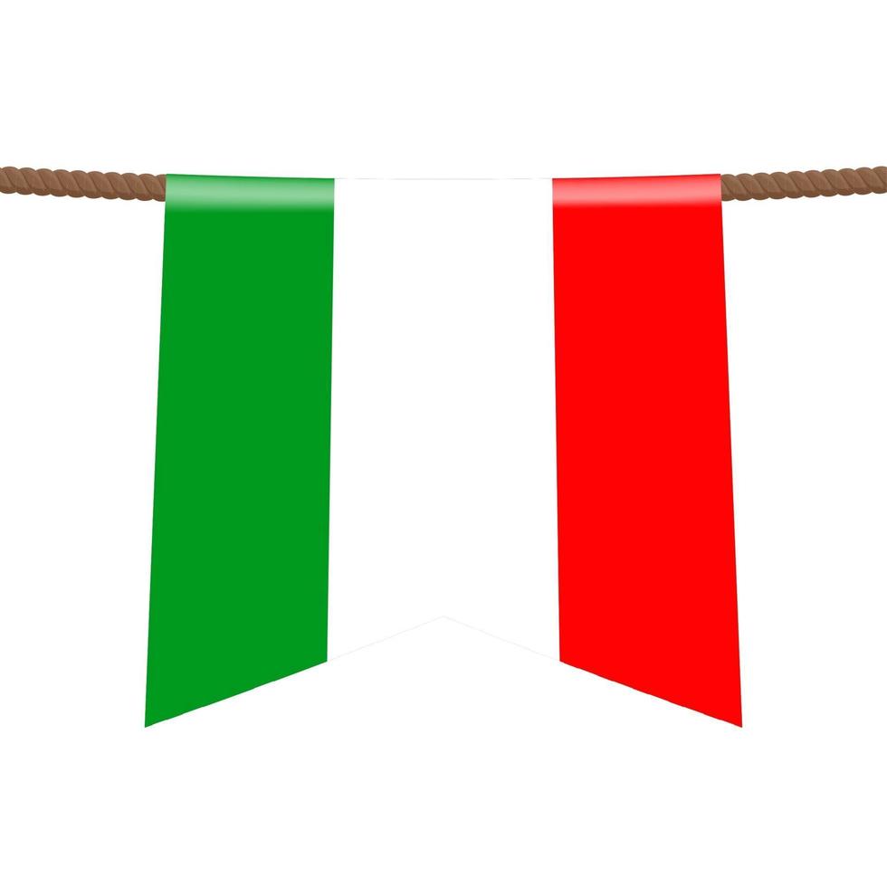 de nationale vlaggen van italië hangen aan de touwen vector