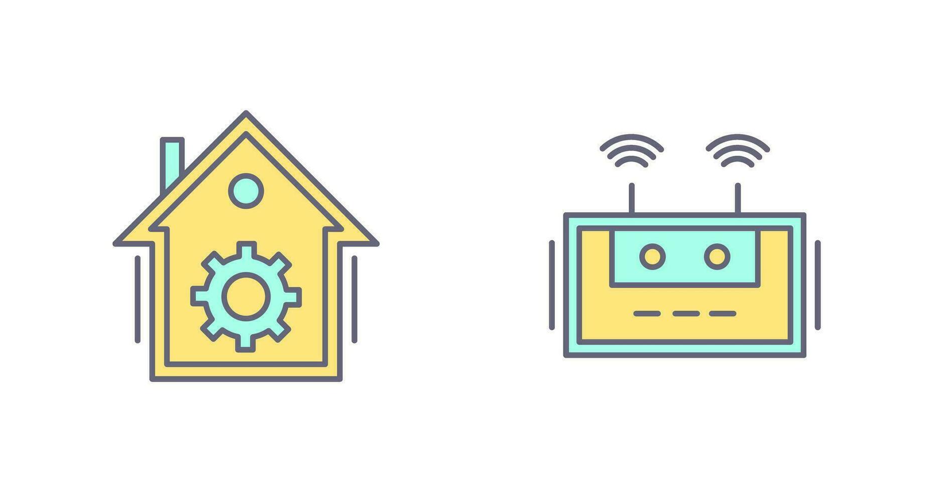 huis automatisering en router icoon vector