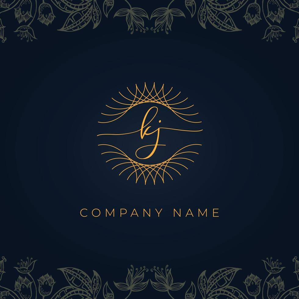 elegant luxe letter kj-logo. vector