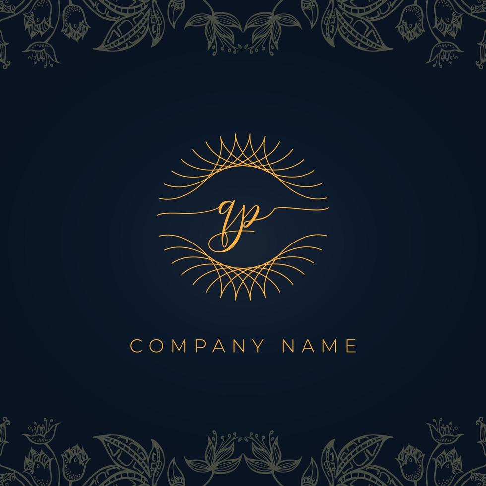 elegant luxe letter qp-logo. vector