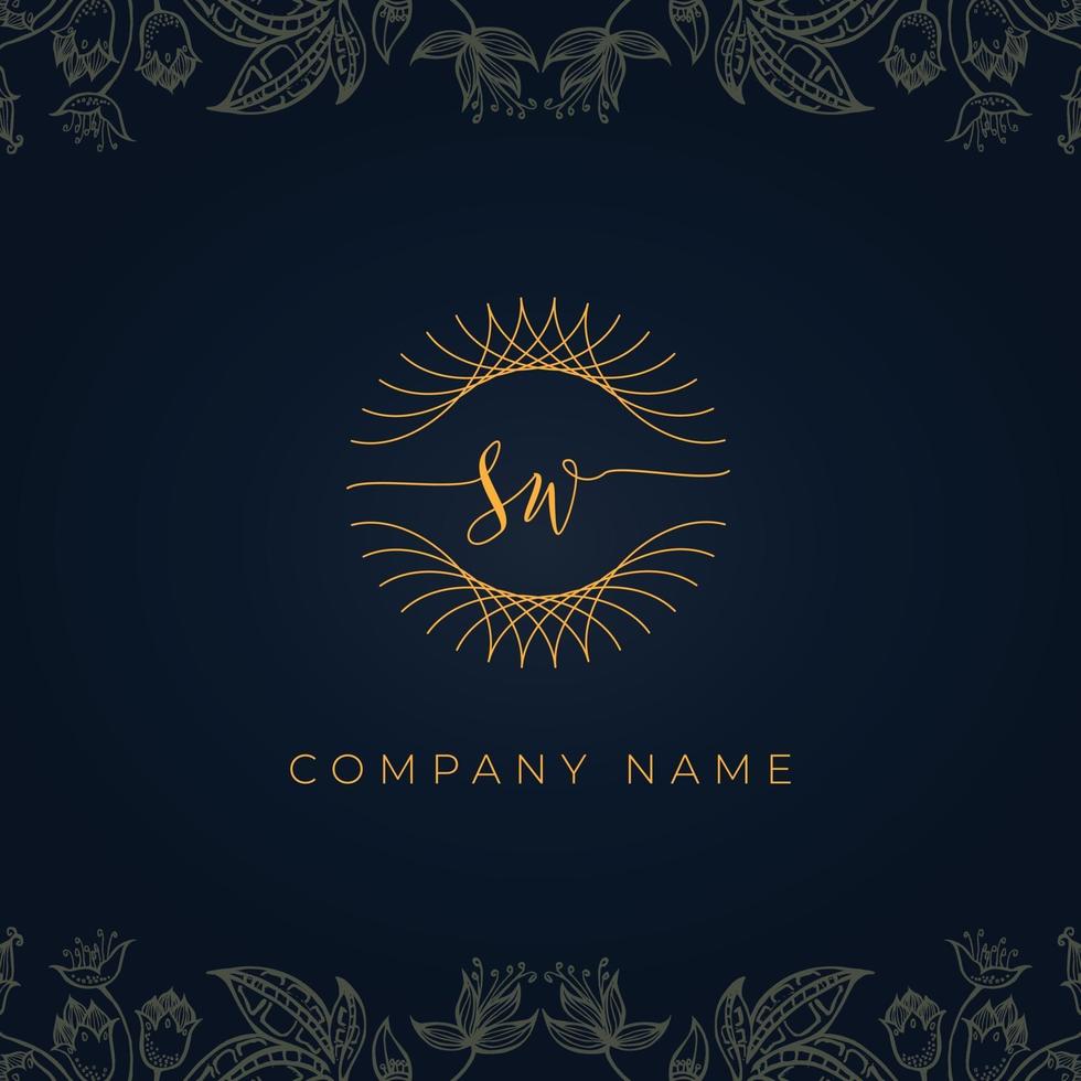 elegant luxe letter sw-logo. vector