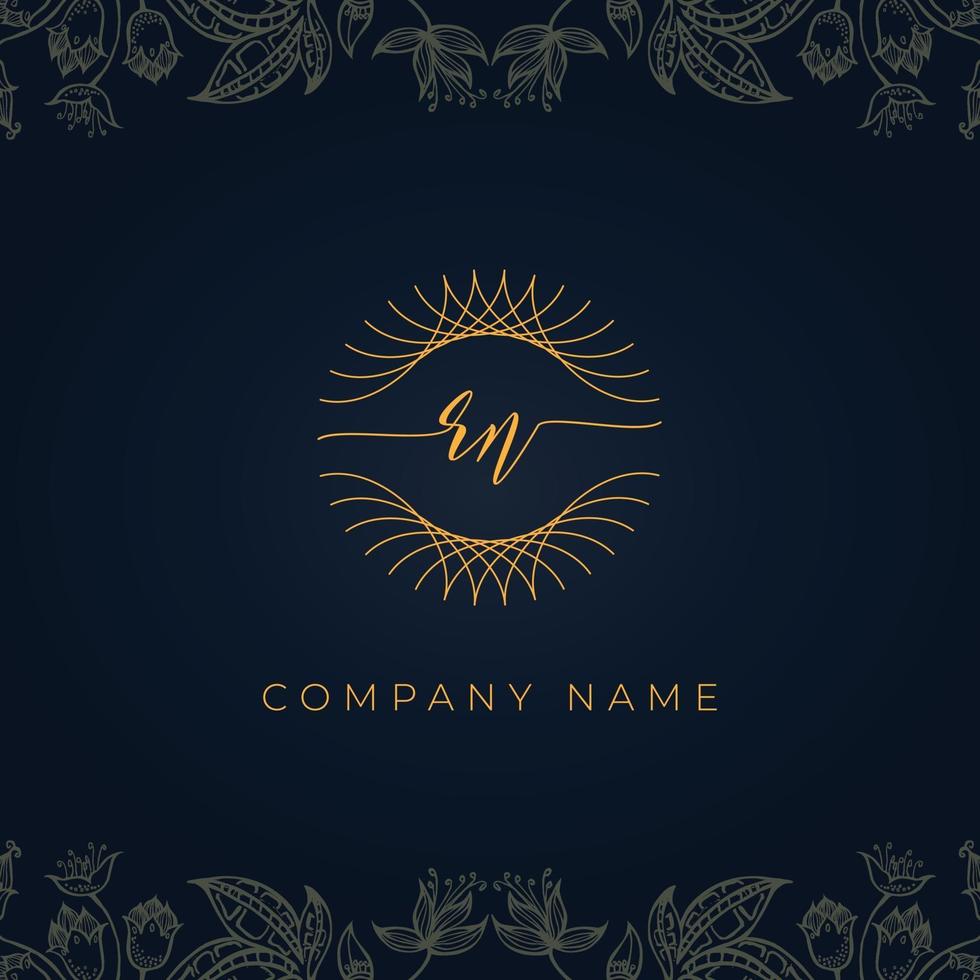 elegant luxe letter rn-logo. vector