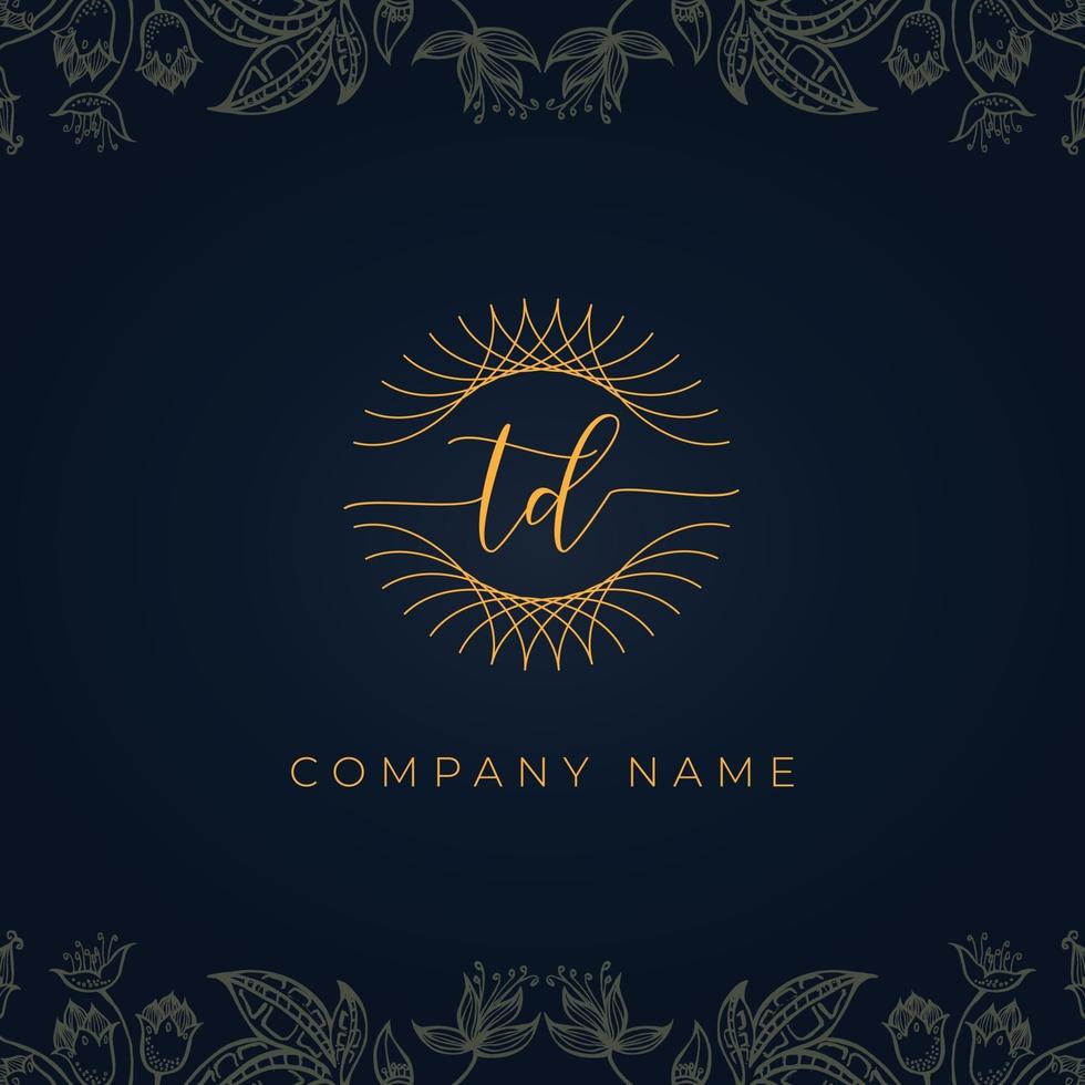 elegant luxe letter td-logo. vector