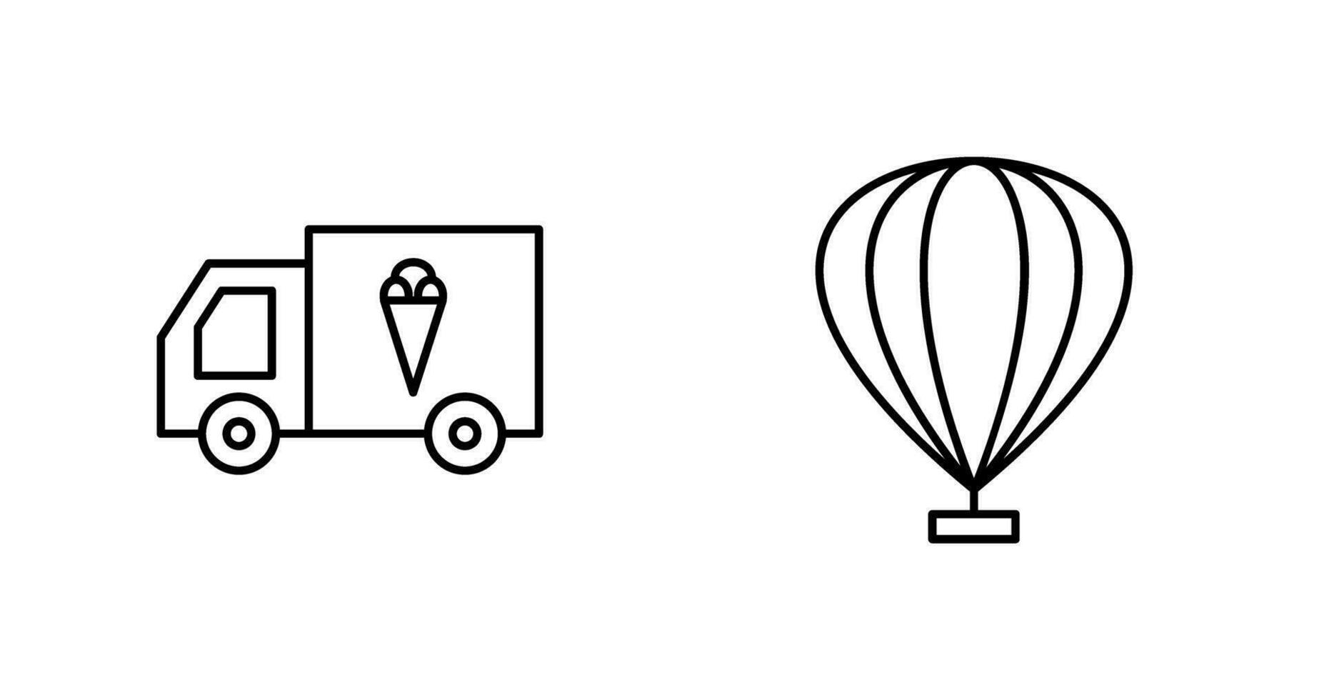 ijsje busje en lucht ambacht icoon vector