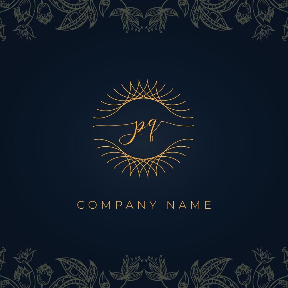 elegant luxe letter pq-logo. vector