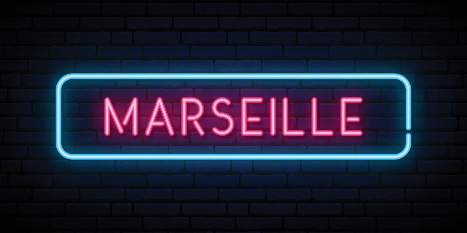 marseille lichtreclame. vector