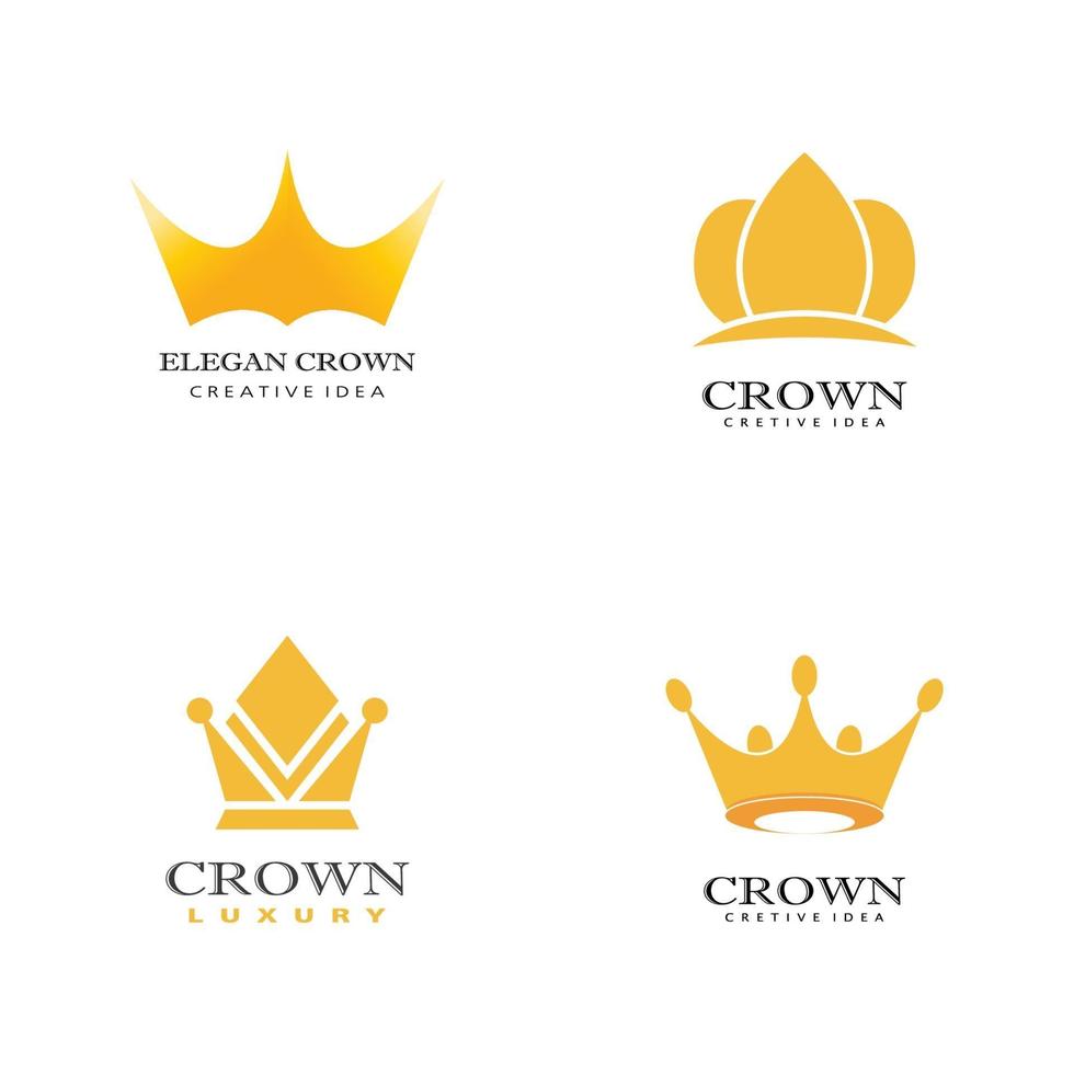 kroon logo sjabloon vector pictogram illustratie ontwerp