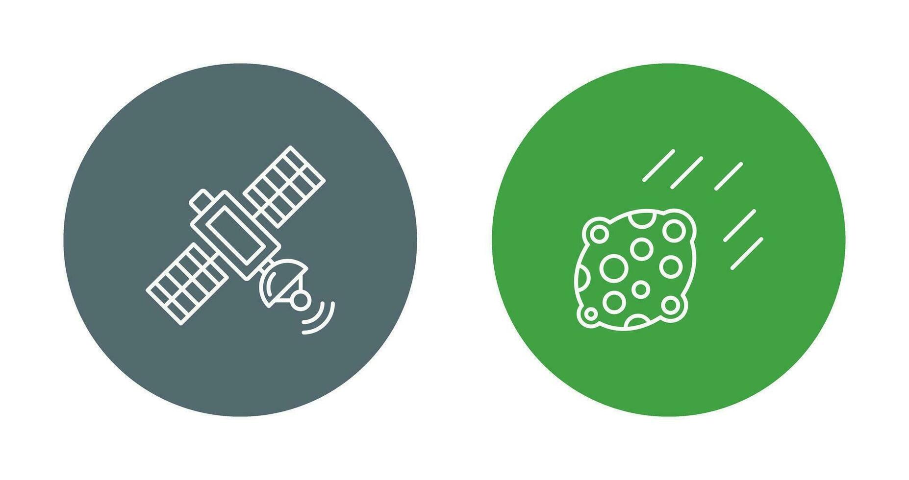 satelliet en asteroïde icoon vector