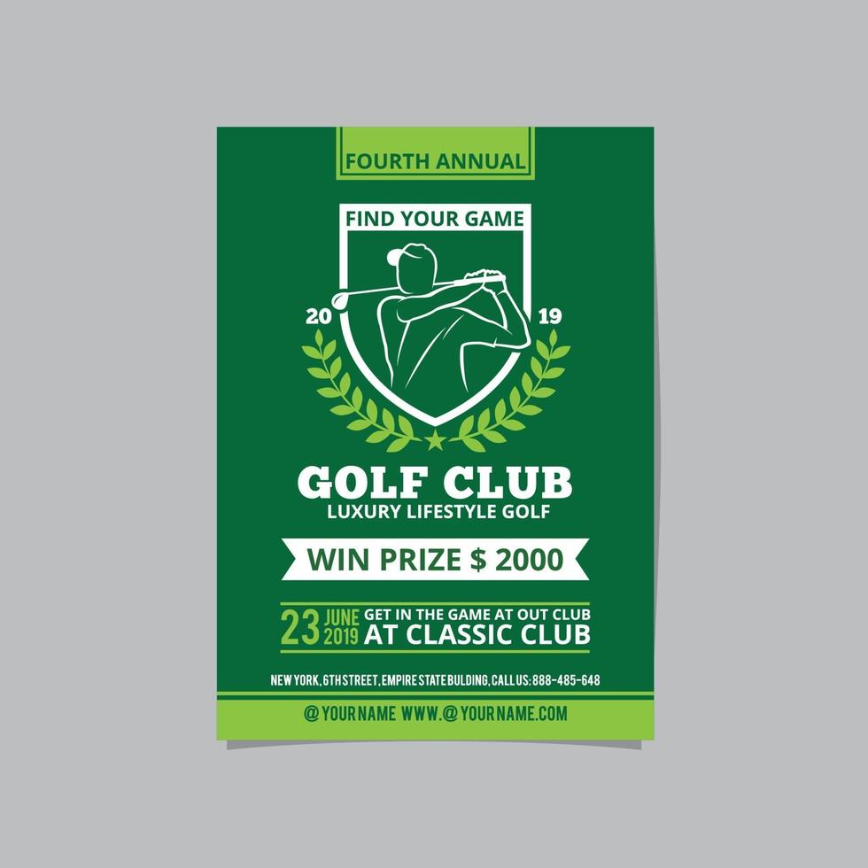 golf flyer vector lay-out ontwerpsjabloon voor extreem sportevenement