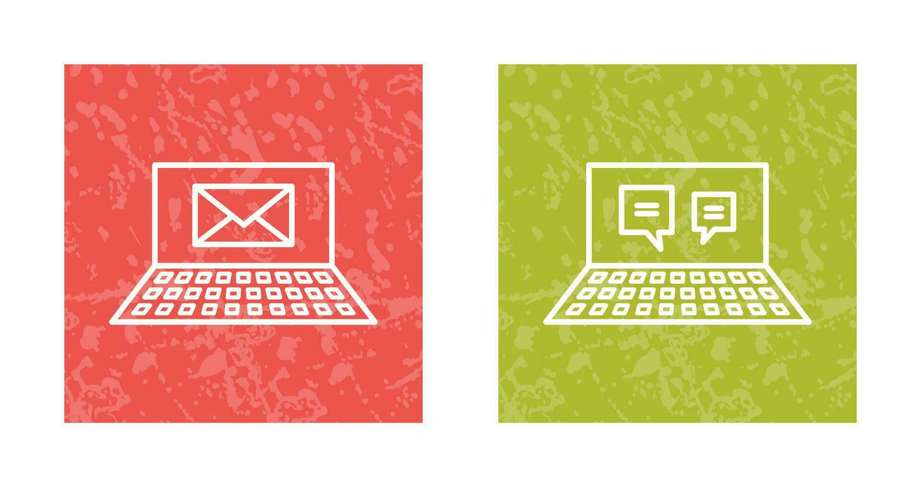 e-mails en online gesprek icoon vector