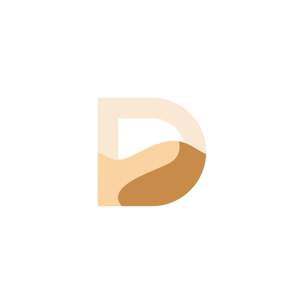 brief d woestijn logo vector sjabloon