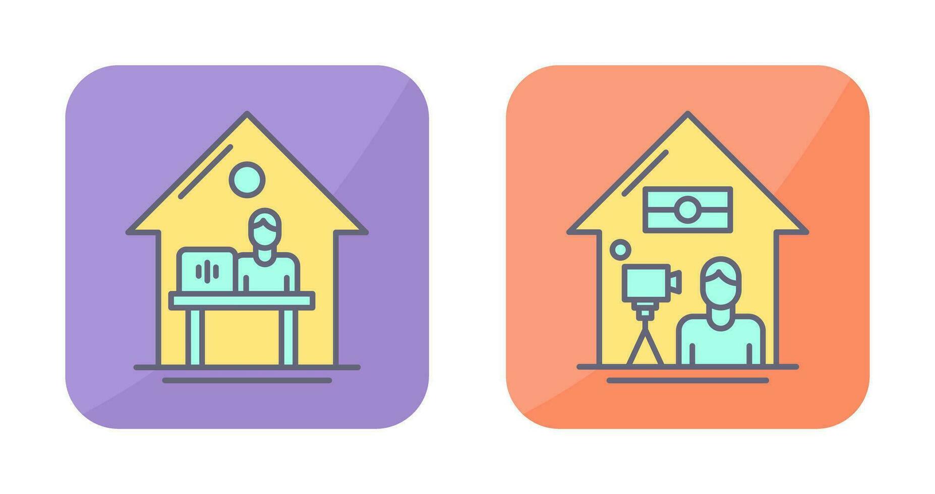 werk Bij huis en liggen Vermelding icoon vector