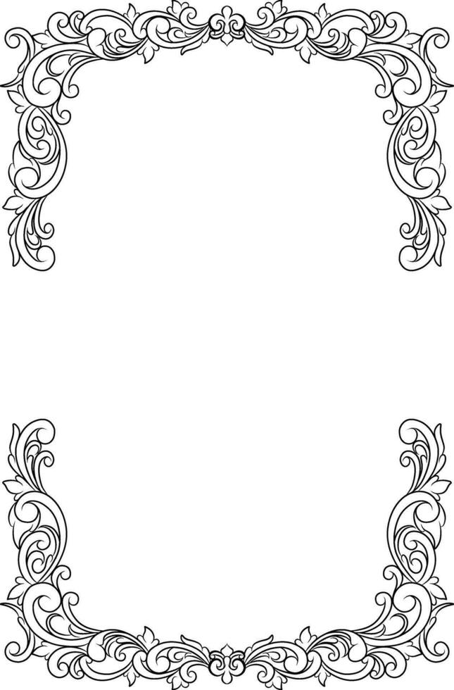 ornament grens kader gemakkelijk wijnoogst vector