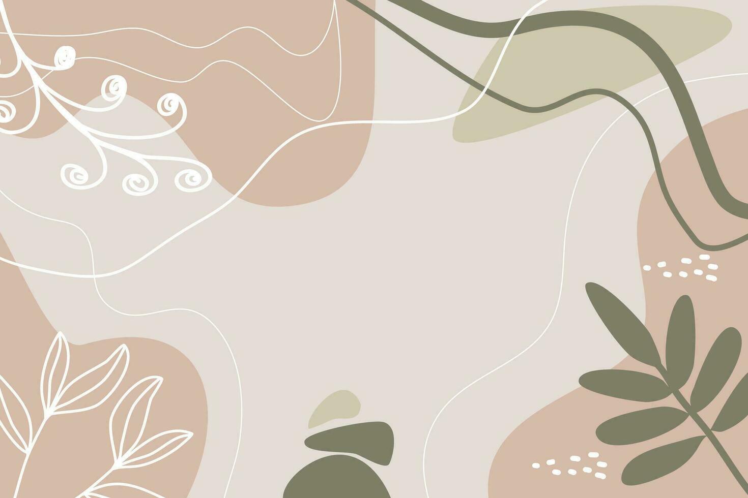 modern abstract achtergrond in aards tonen met botanisch elementen. vector mode achtergronden. voor banier, poster, folder, mobiel app of web banier achtergrond