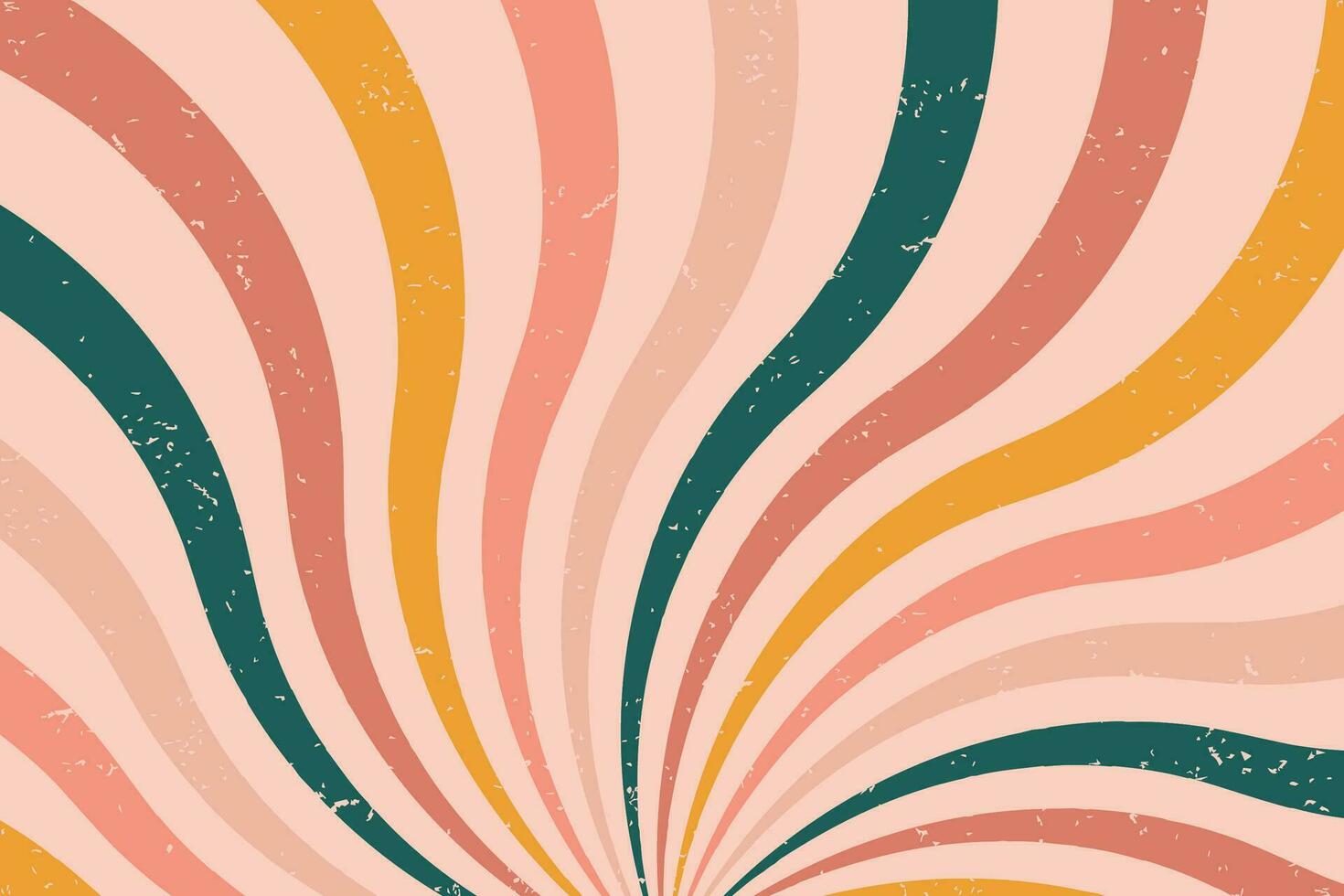 groovy abstract regenboog kolken achtergrond. retro Jaren 60 en Jaren 70 vector ontwerp stijl. zon en regenboog kolken patroon, getextureerde golvend vormen ontwerp, banier, wijnoogst poster gevoel, funky straal elementen.