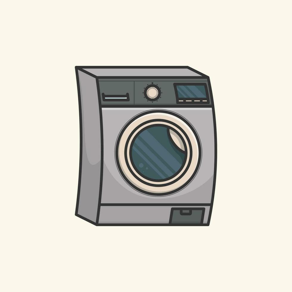 modern elektrisch het wassen machine vector illustratie. voorkant visie van het wassen machine vector ontwerp met schaduw.