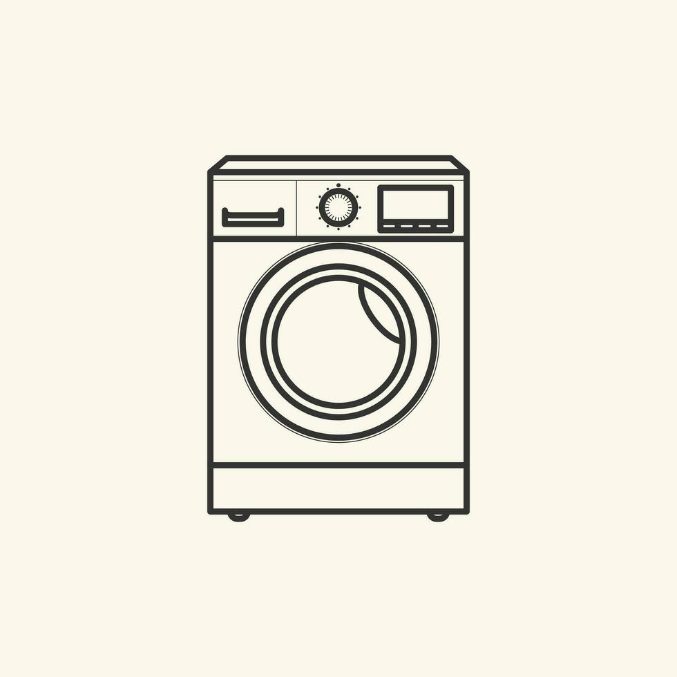 modern elektrisch het wassen machine vector illustratie. voorkant visie van het wassen machine vector ontwerp met schaduw.