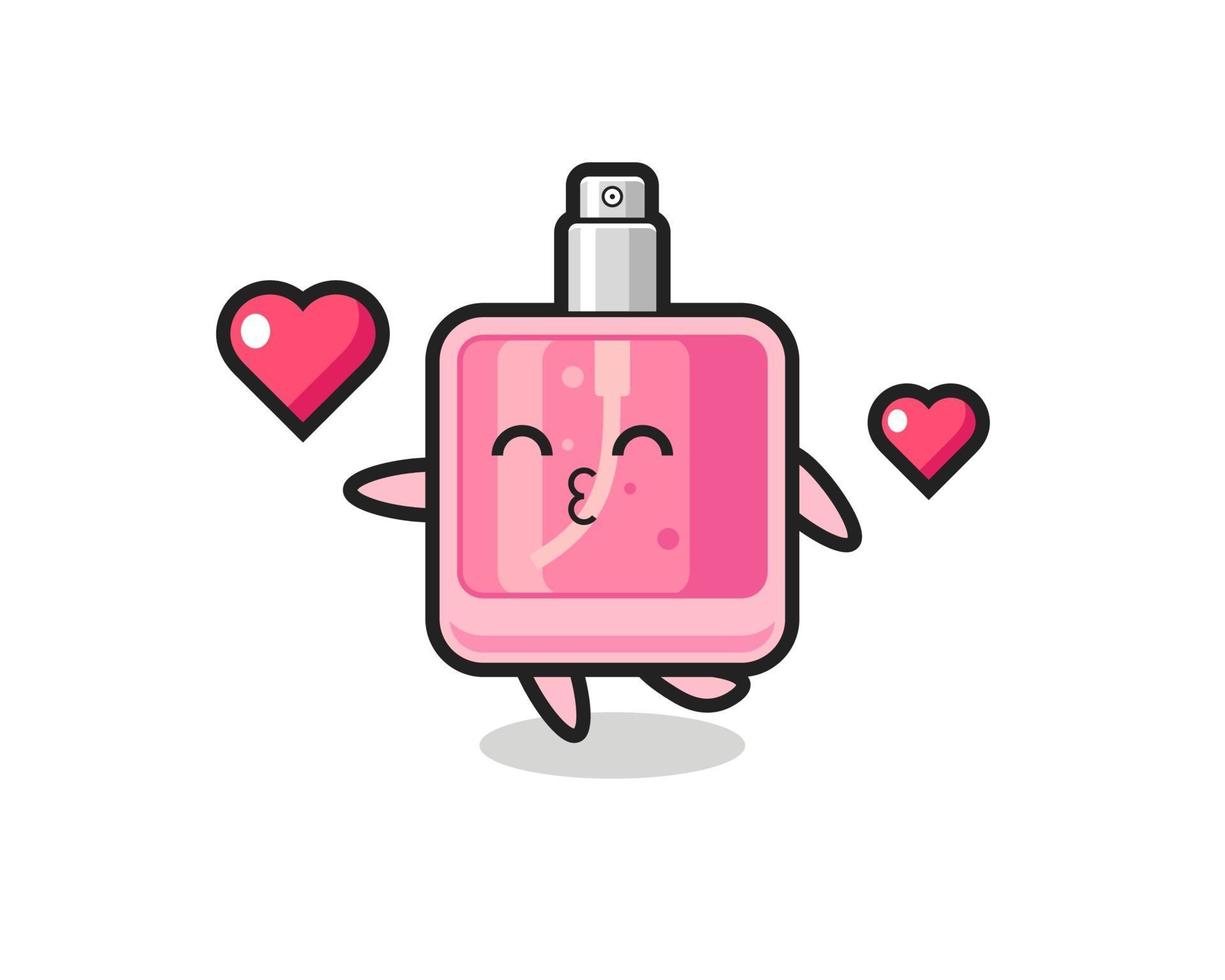 parfum karakter cartoon met kussend gebaar vector