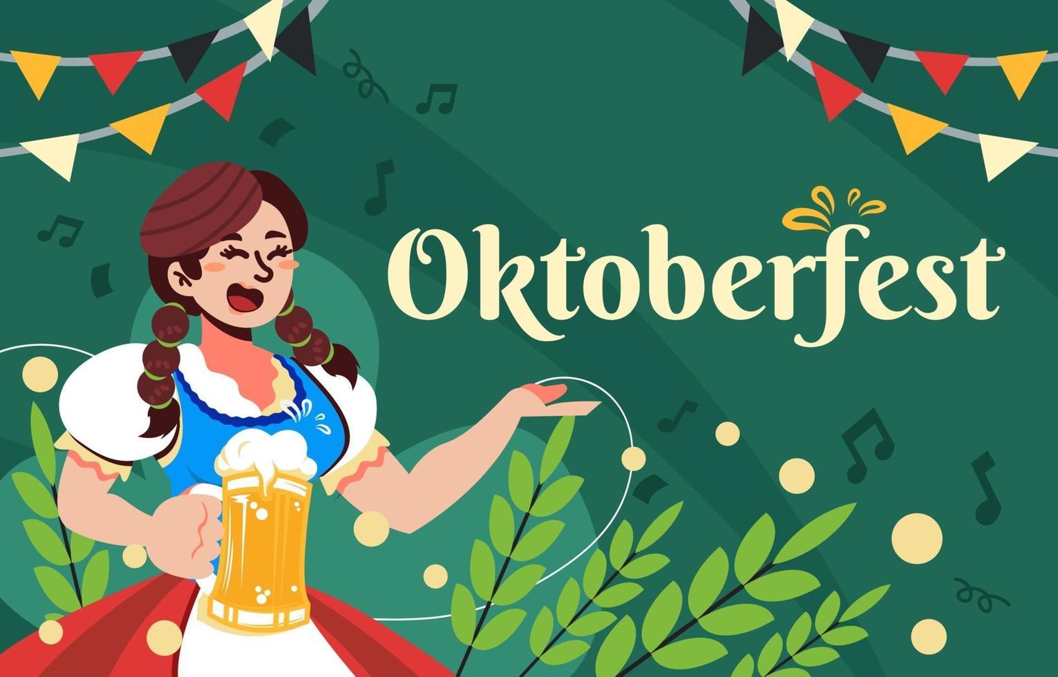 biermeisje van oktoberfest vector