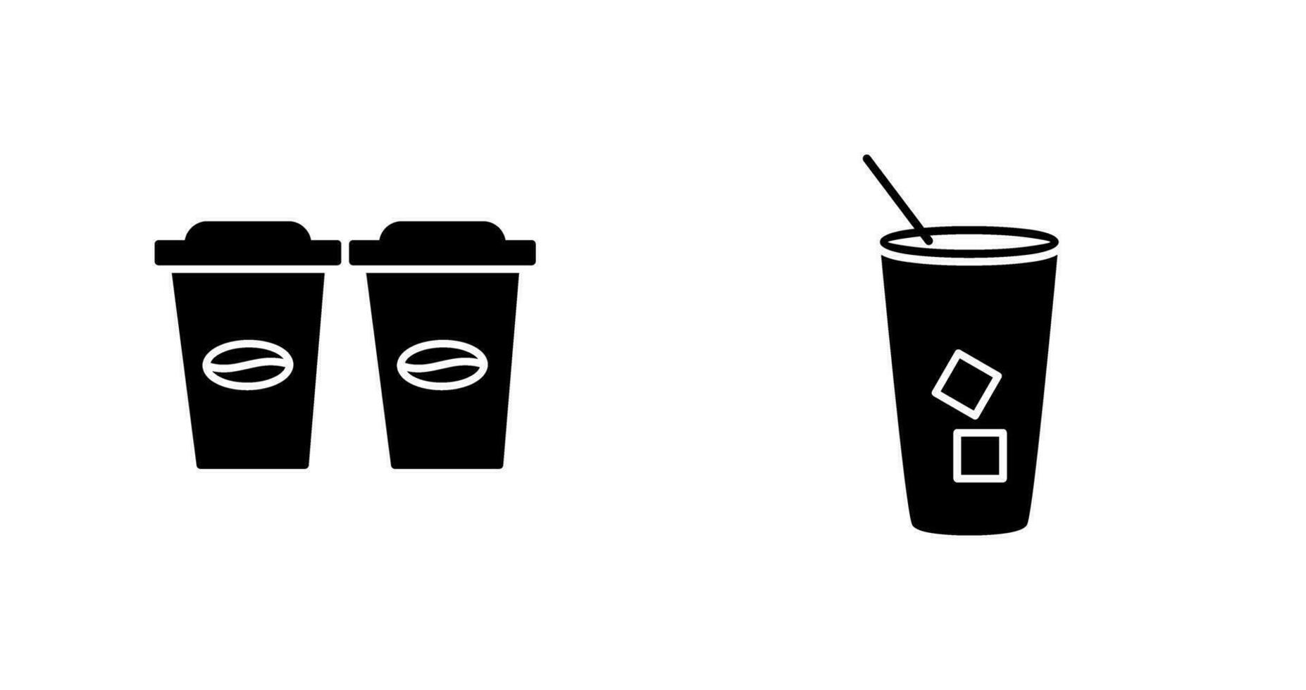 twee koffie en bevroren koffie icoon vector