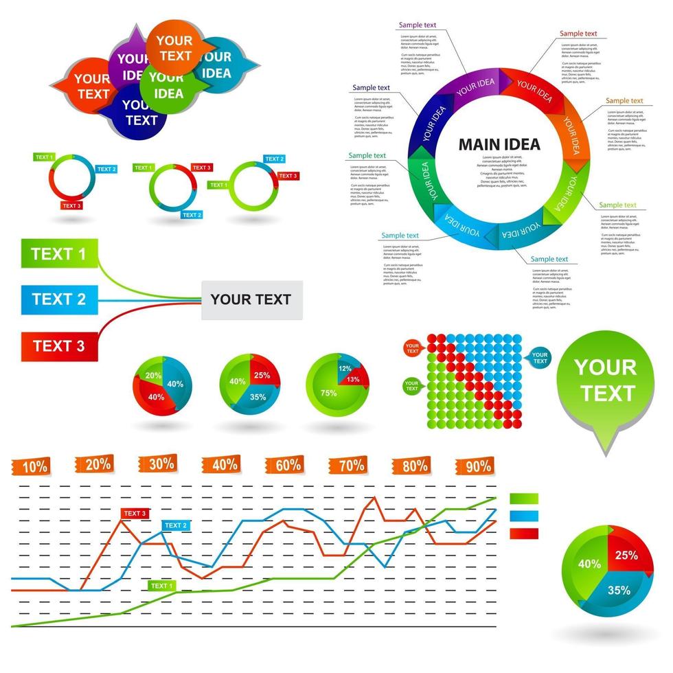 concept van kleurrijke cirkelvormige banners met pijlen vector