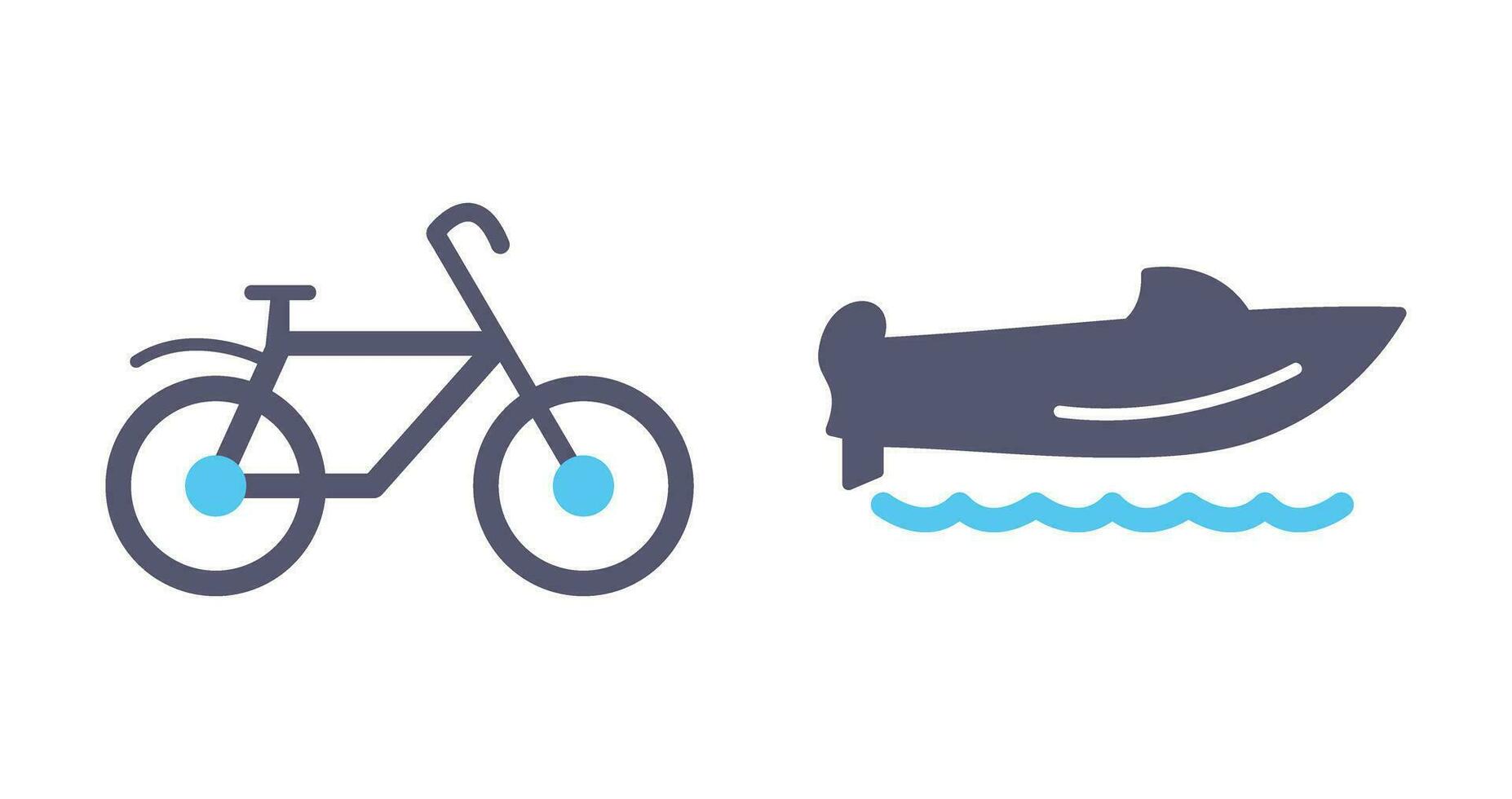 fiets en snelheid boot icoon vector