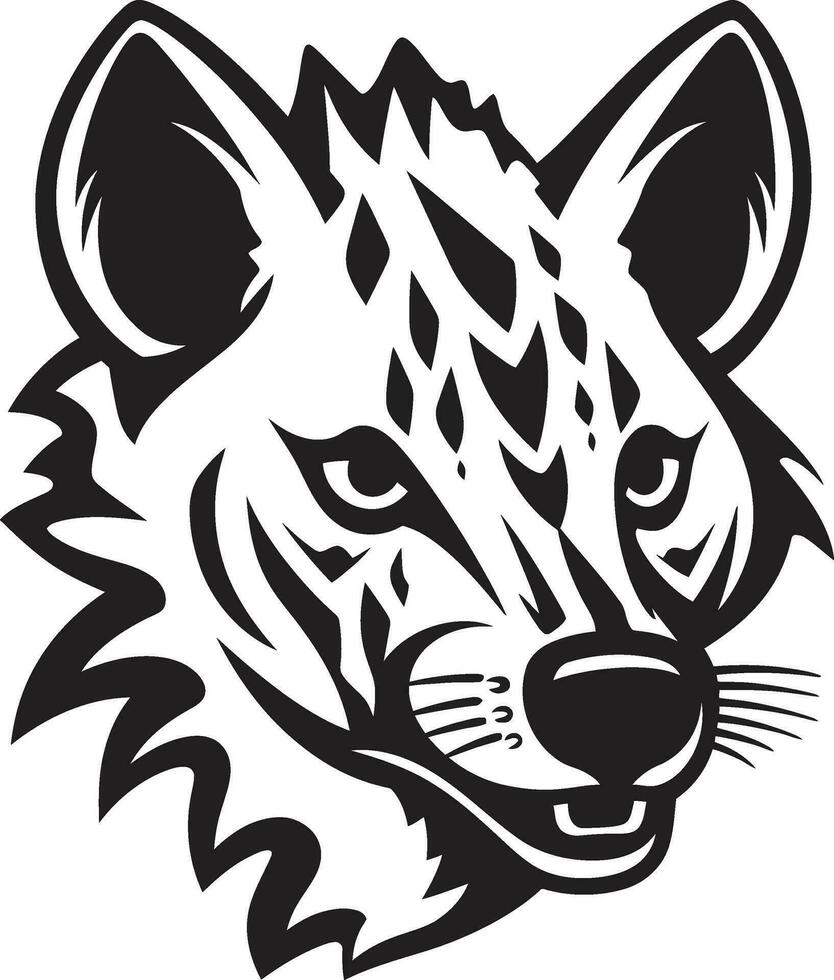 's nachts jager hyena logo wild blik vector kunst
