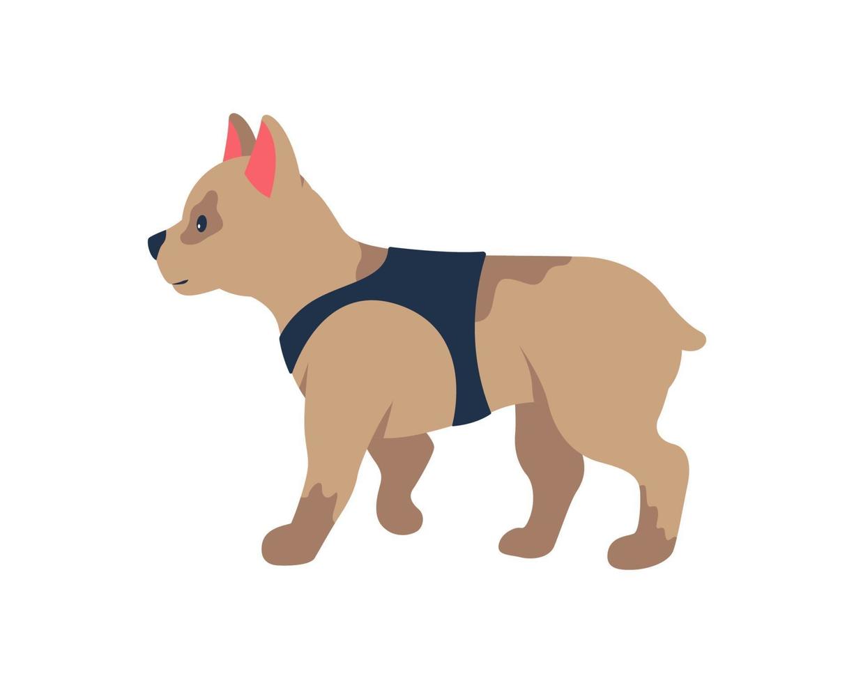 goedkeuring van franse bulldog puppy semi-egale kleur vector karakter