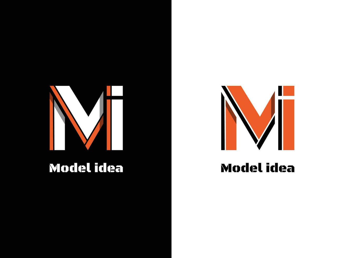 mi modern brief logo ontwerp vector