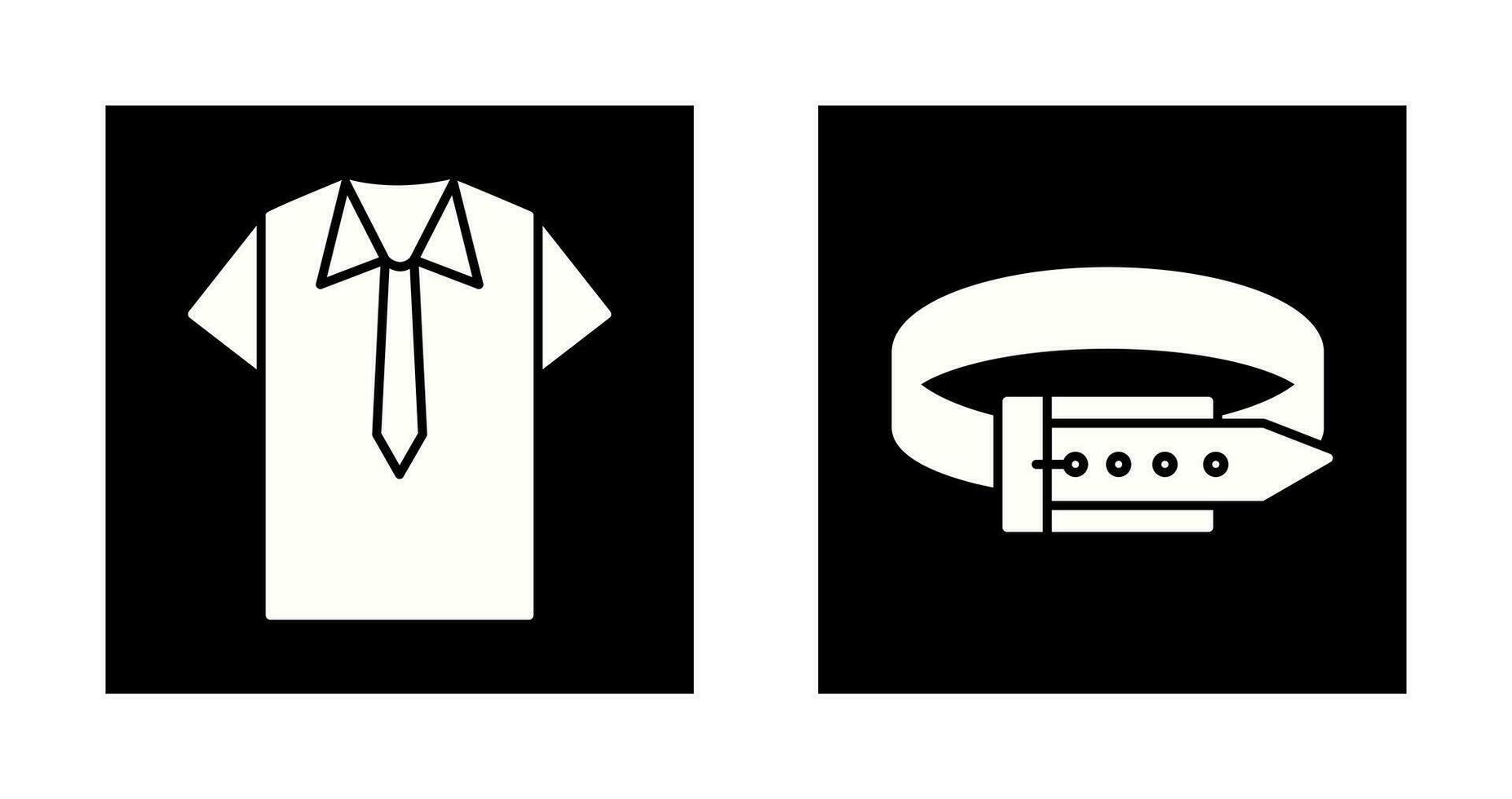 overhemd en stropdas en riem icoon vector