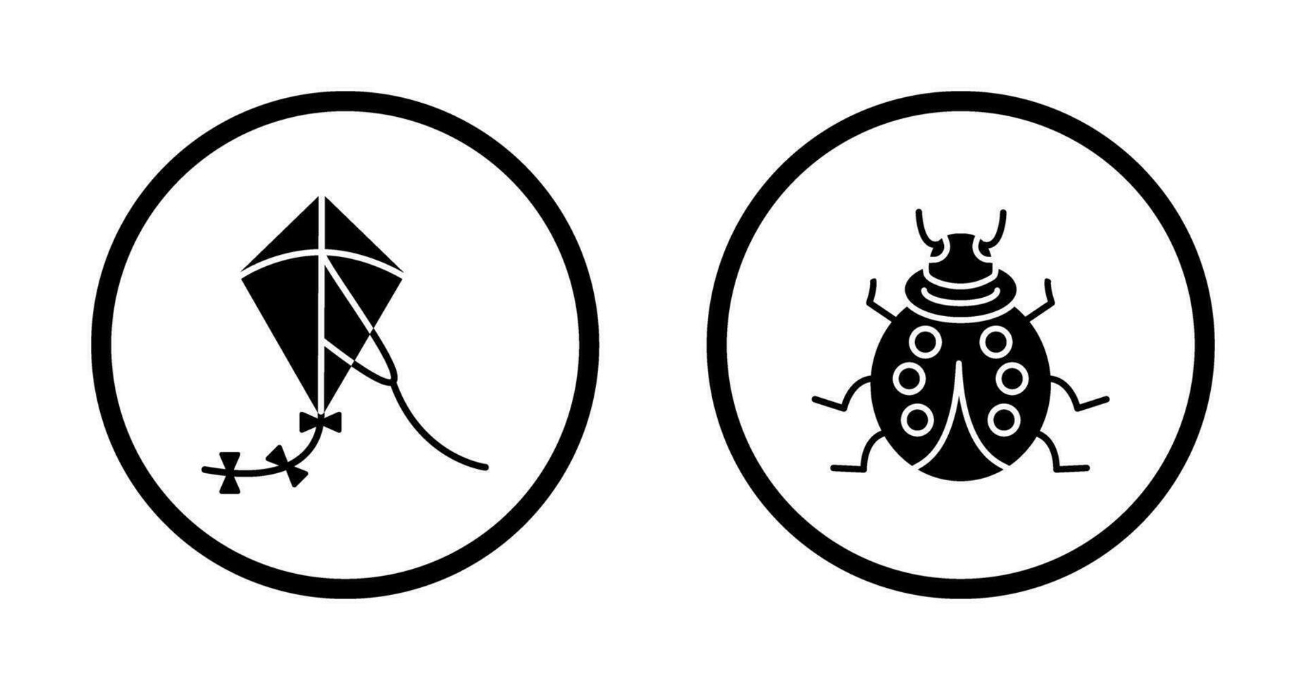 vlieger en lieveheersbeestje icoon vector