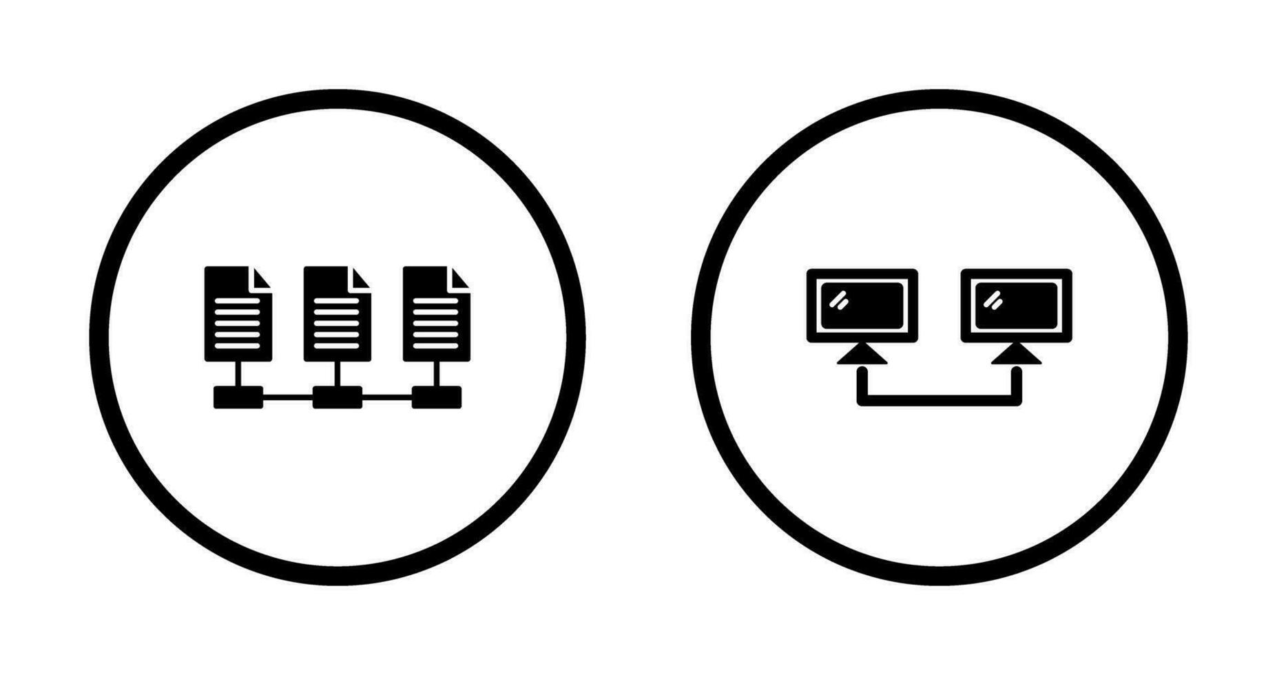 verbonden systemen en netwerk bestanden icoon vector