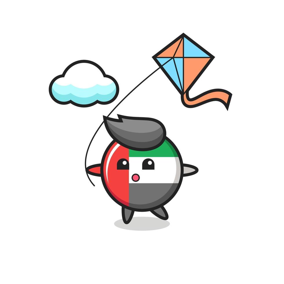 vae vlag badge mascotte illustratie speelt vlieger vector