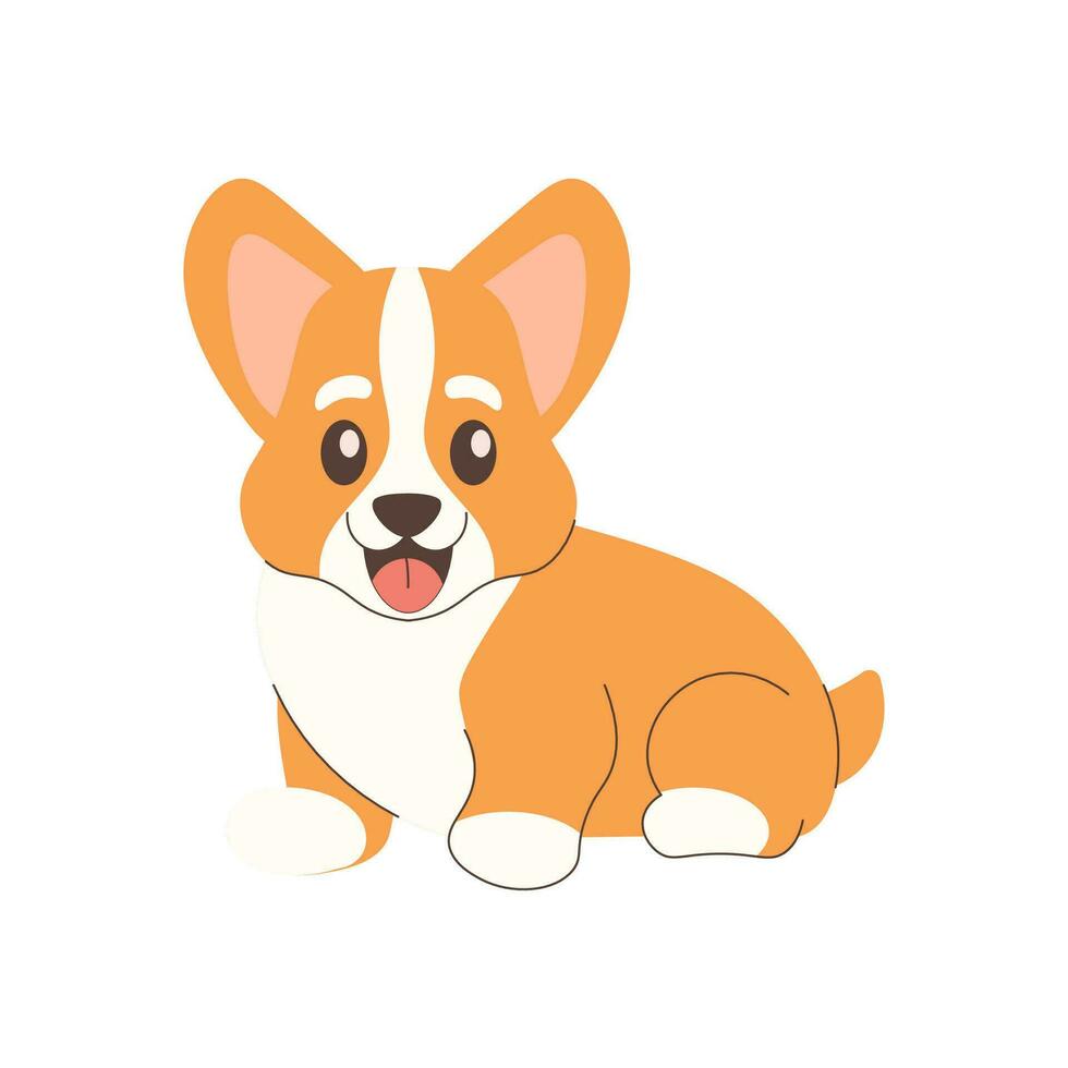 hondje, corgi huisdier adoptie, helpen dakloos dieren vind vector