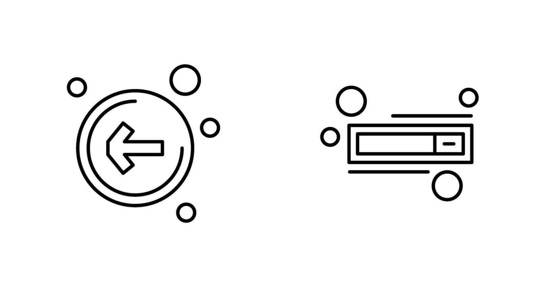 links pijl en schakelaar icoon vector