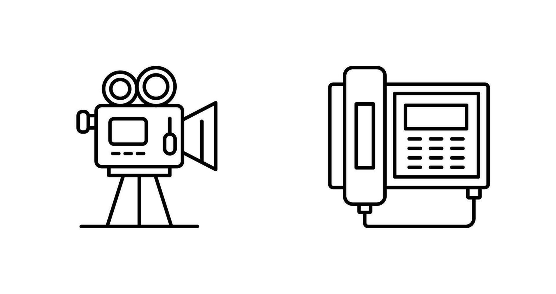 film camera en telefoon icoon vector