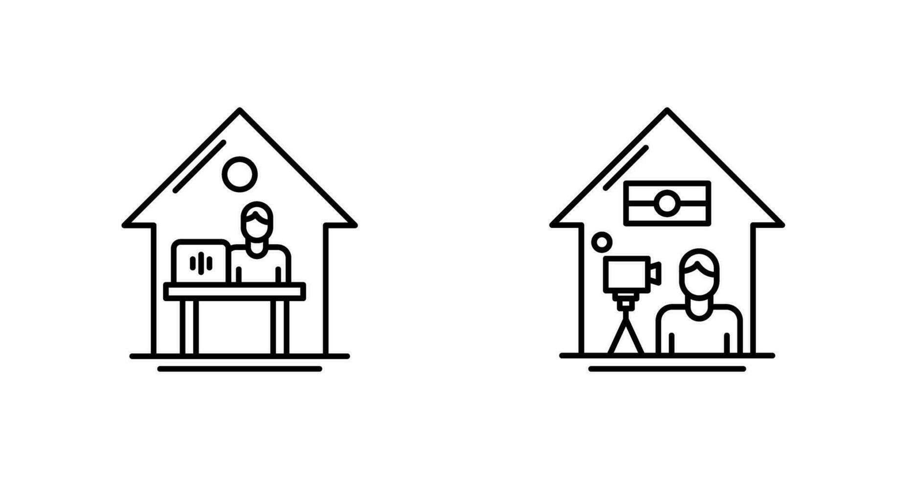 werk Bij huis en liggen Vermelding icoon vector