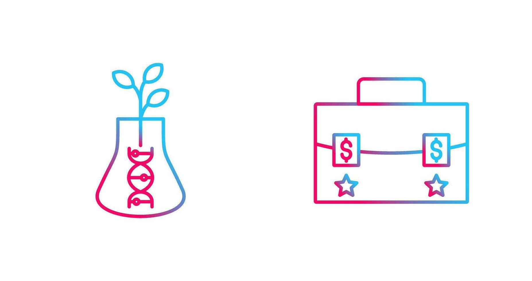 biologie en aktentas icoon vector