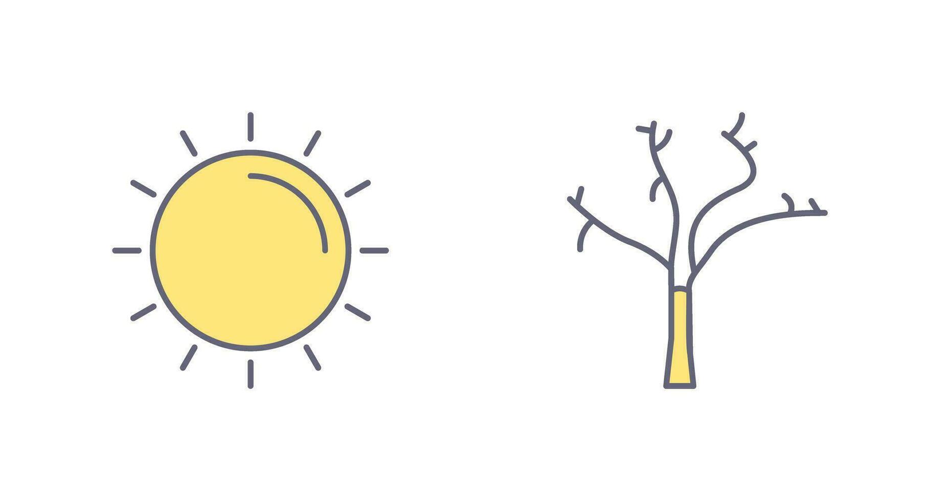 zon en boom icoon vector