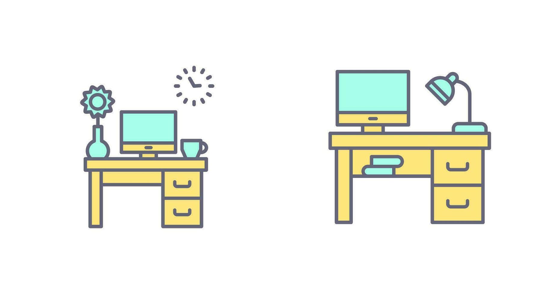 werk tafel en werkplaats icoon vector