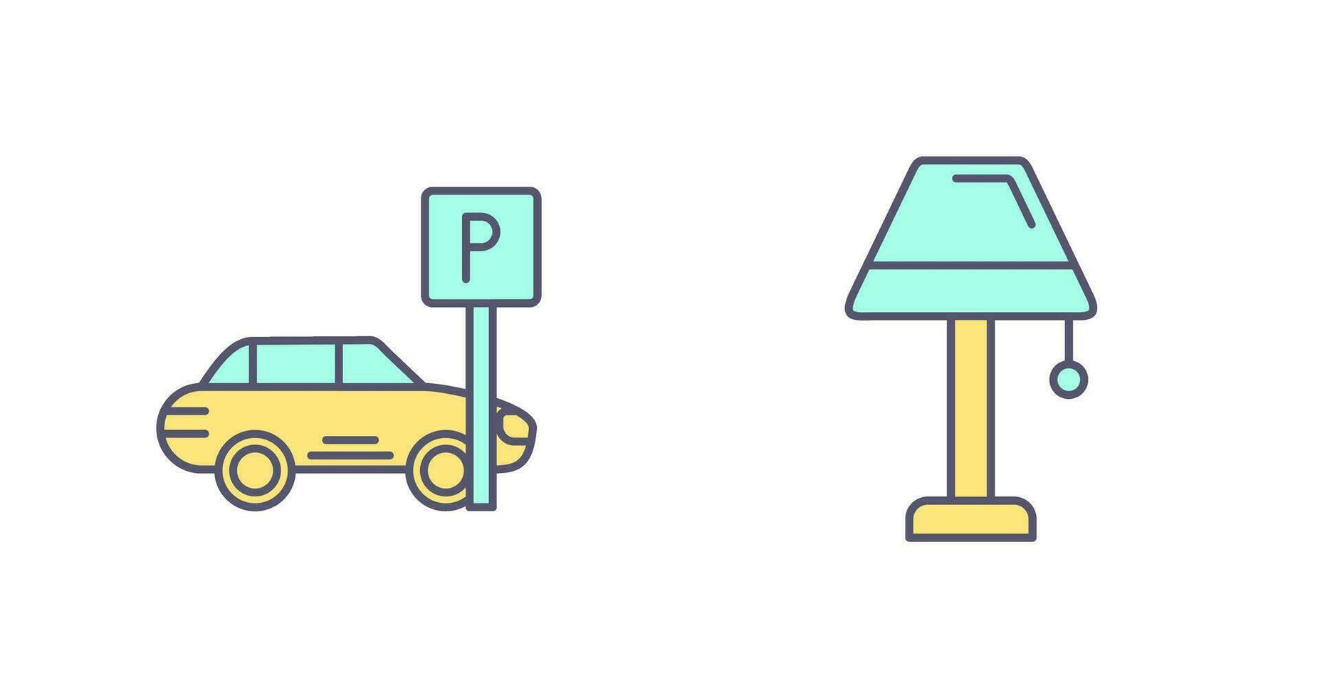 parkeren en lamp icoon vector