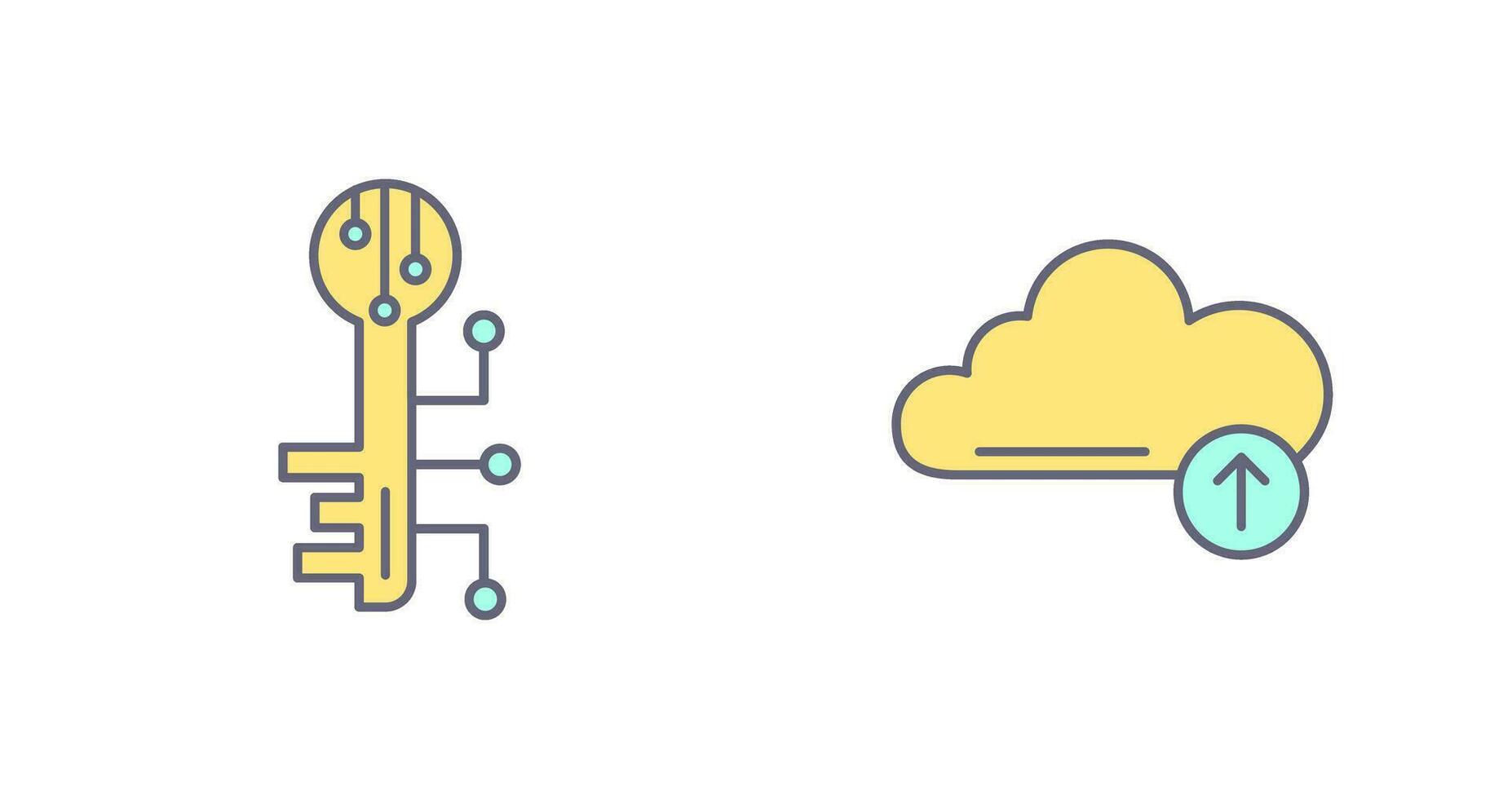 elektronisch sleutel en uploaden icoon vector